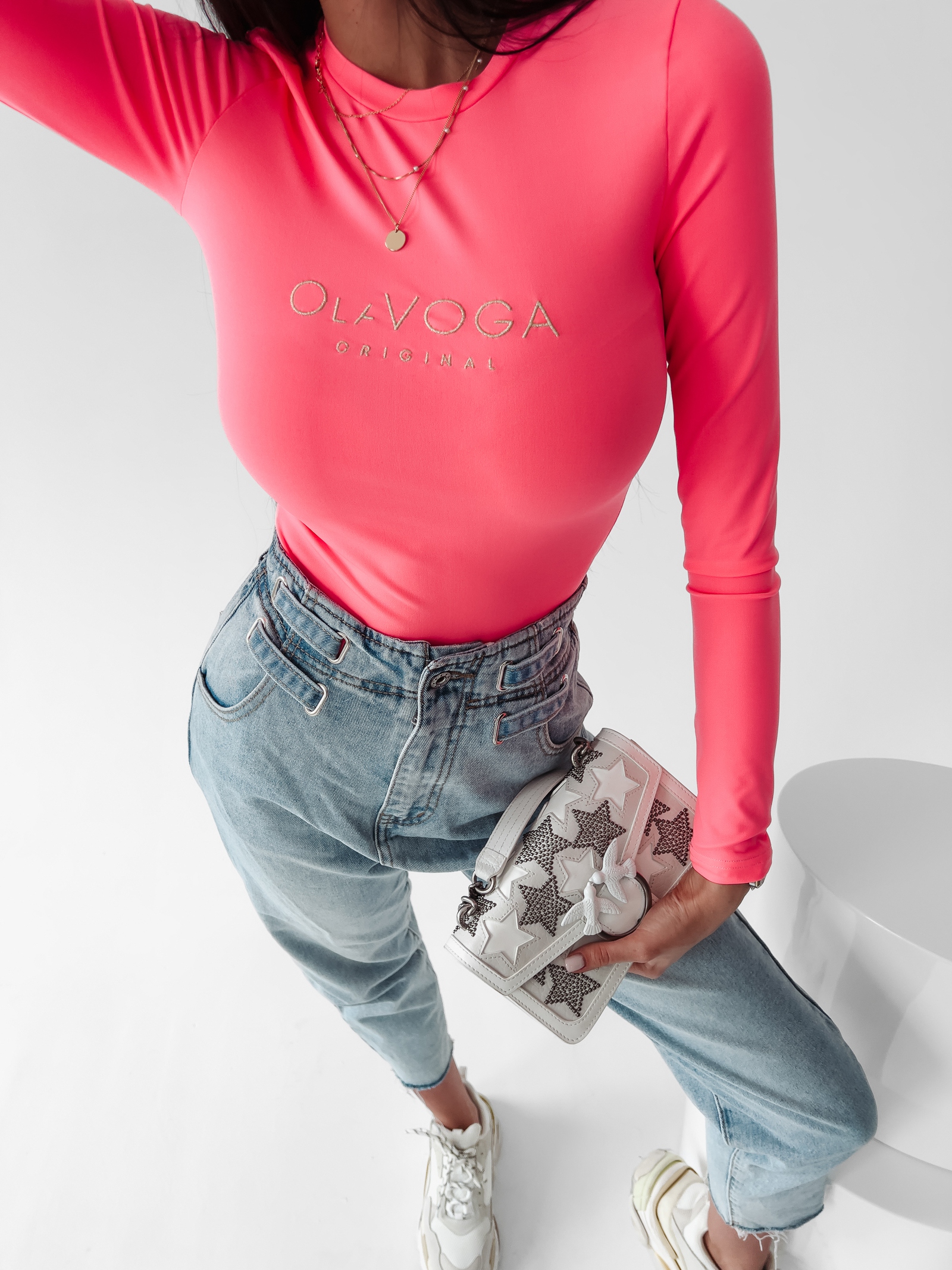 Body dopasowane Clarisse Ola Voga neonowy róż Body dopasowane Clarisse Ola Voga neonowy róż