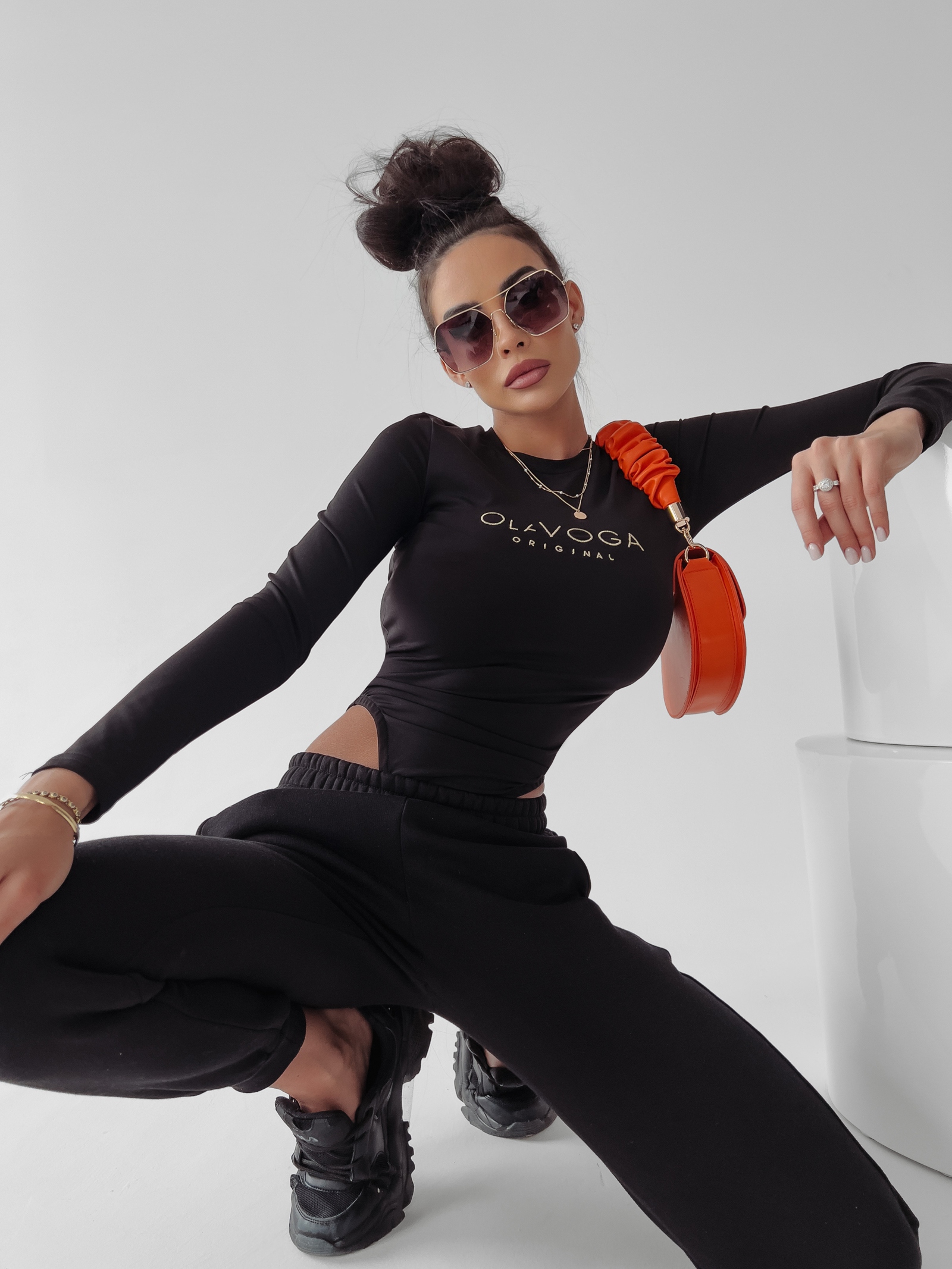 Body dopasowane Clarisse Ola Voga czarne