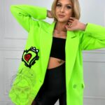 Marynarka/ żakiet Give Me Heart neonowa zielona