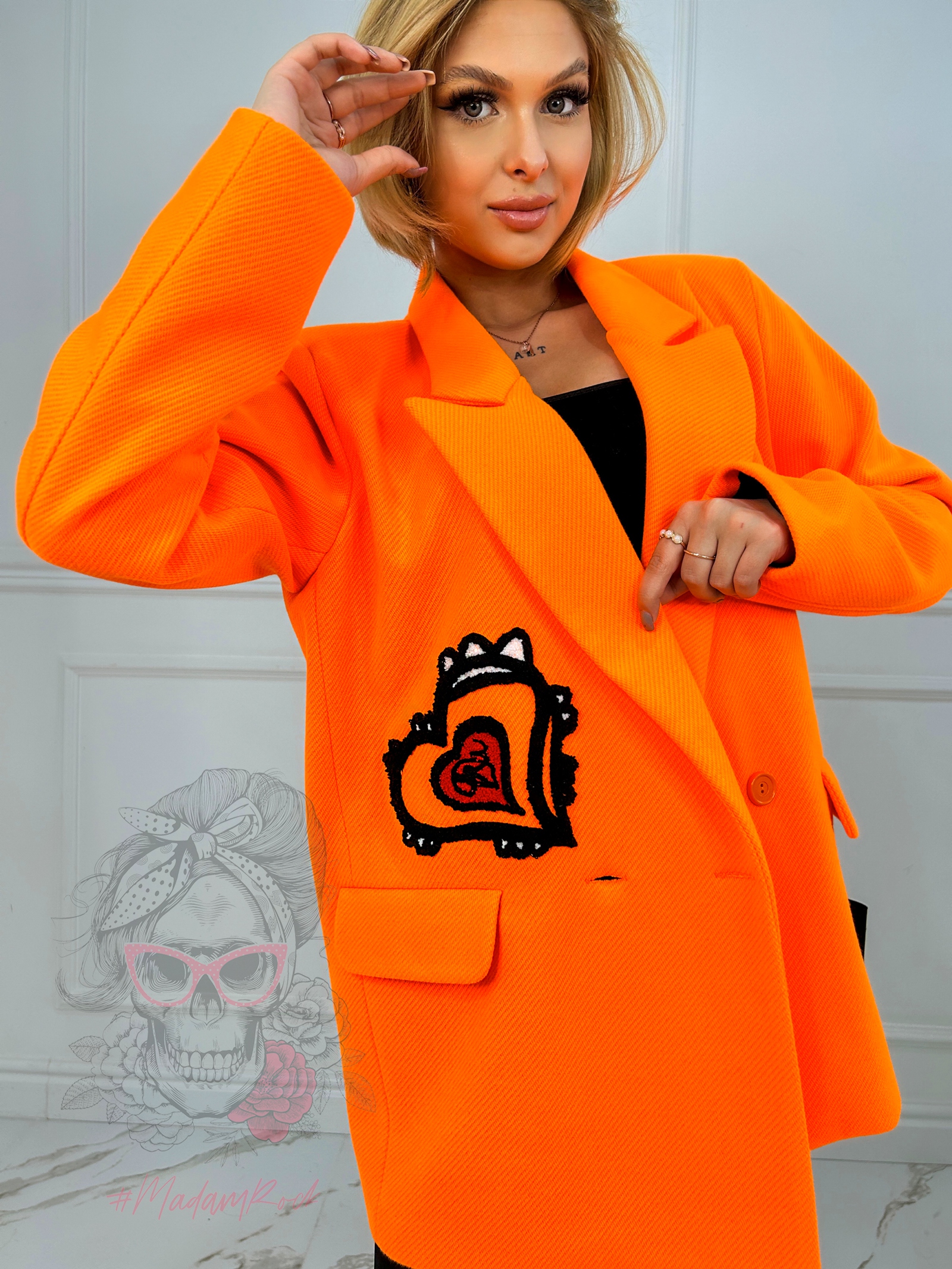 Marynarka/ żakiet Give Me Heart pomarańczowa