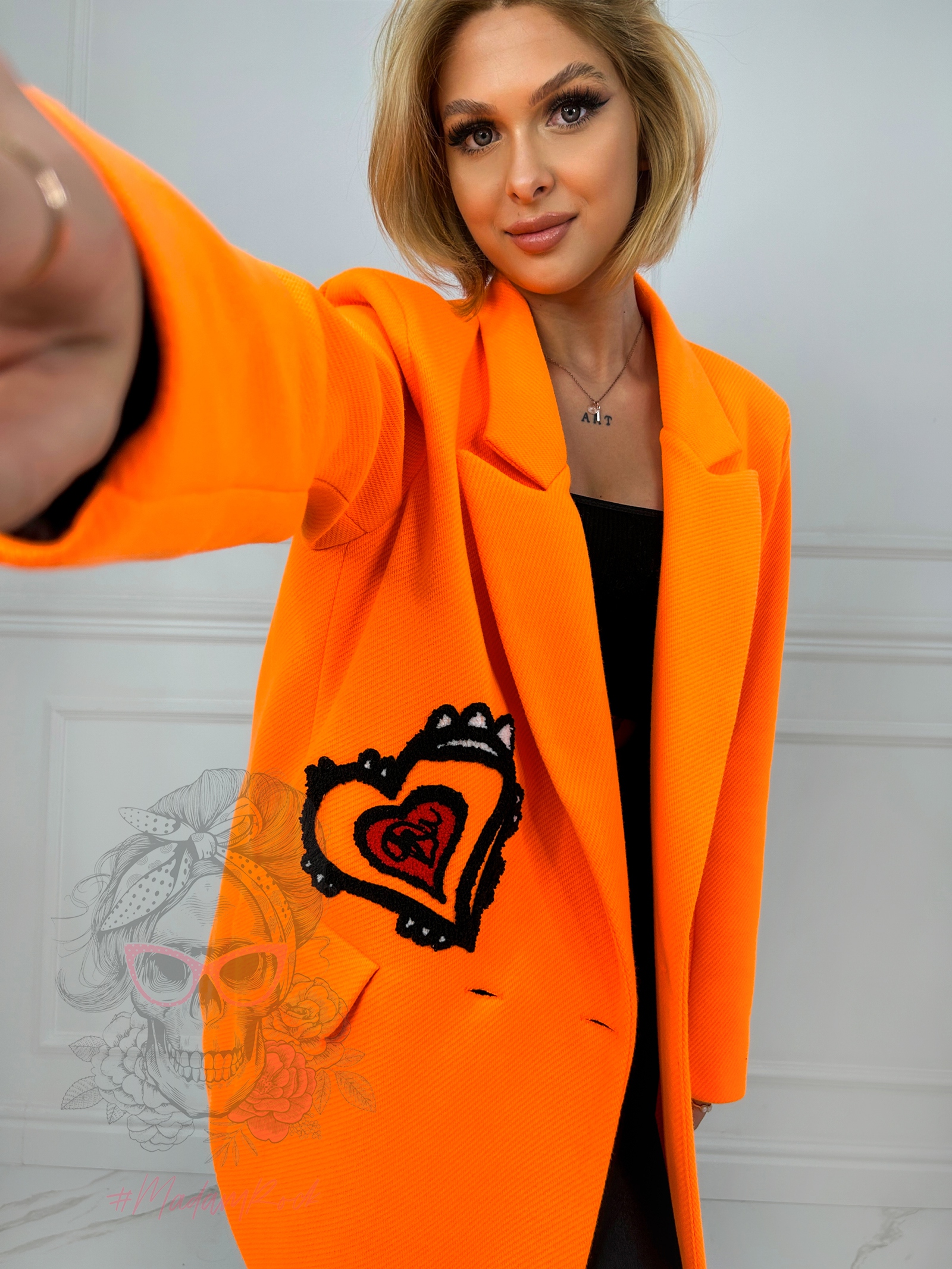 Marynarka/ żakiet Give Me Heart pomarańczowa Marynarka/ żakiet Give Me Heart pomarańczowa
