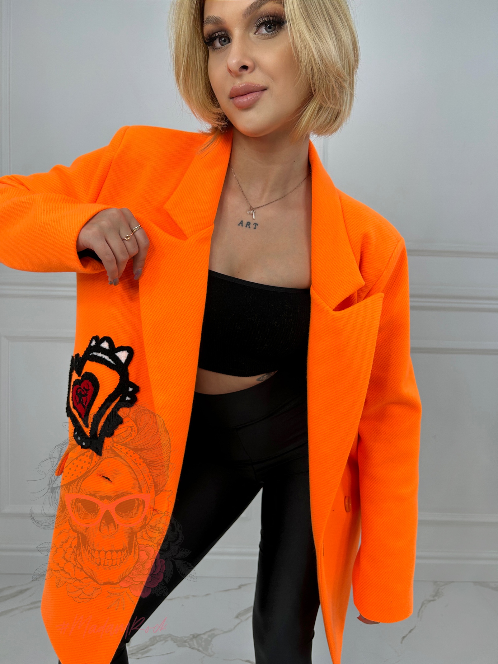 Marynarka/ żakiet Give Me Heart pomarańczowa Marynarka/ żakiet Give Me Heart pomarańczowa