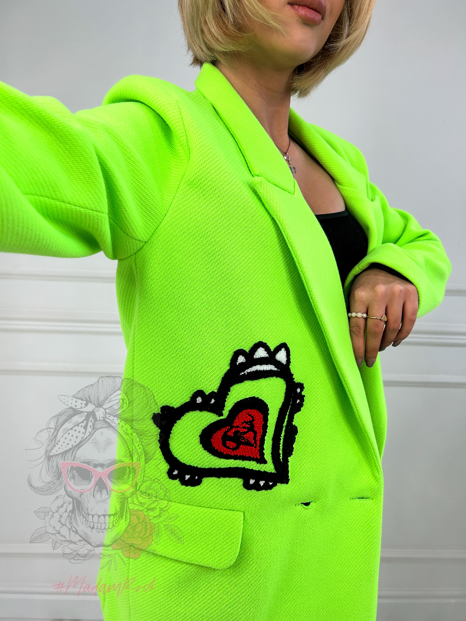 Marynarka/ żakiet Give Me Heart neonowa zielona