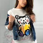 T-shirt bawełniany Bear Intense biały