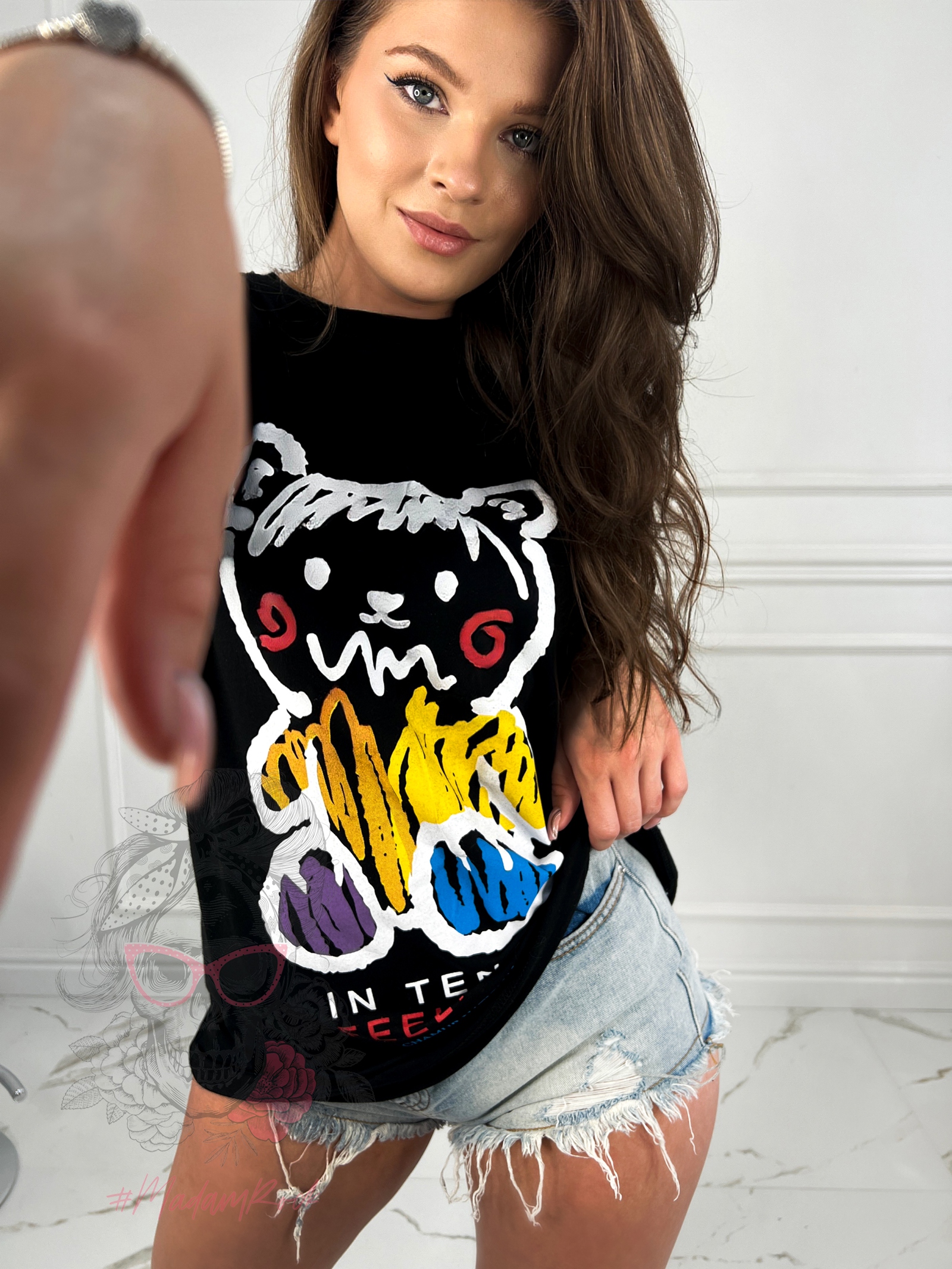 T-shirt bawełniany Bear Intense czarny T-shirt bawełniany Bear Intense czarny