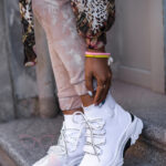 Buty sportowe skarpetki Madam Ortis białe