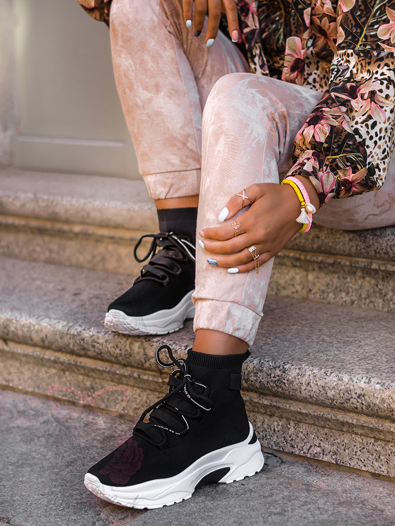 Buty sportowe skarpetki Madam Ortis czarne Buty sportowe skarpetki Madam Ortis czarne