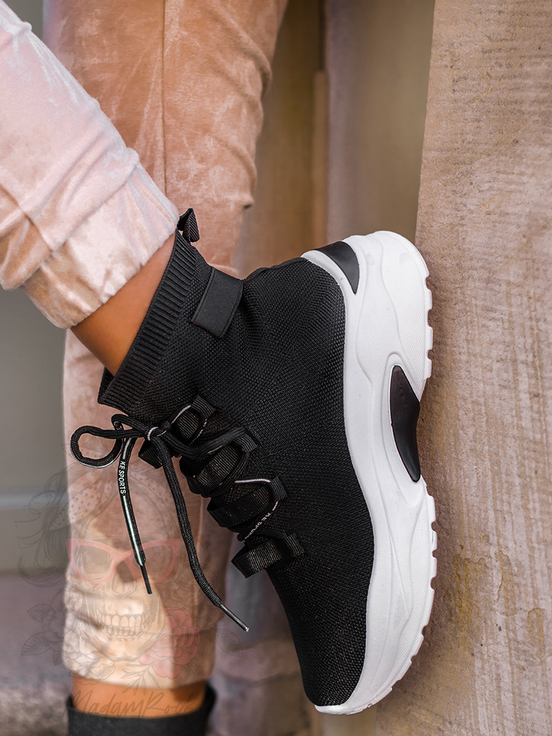 Buty sportowe skarpetki Madam Ortis czarne