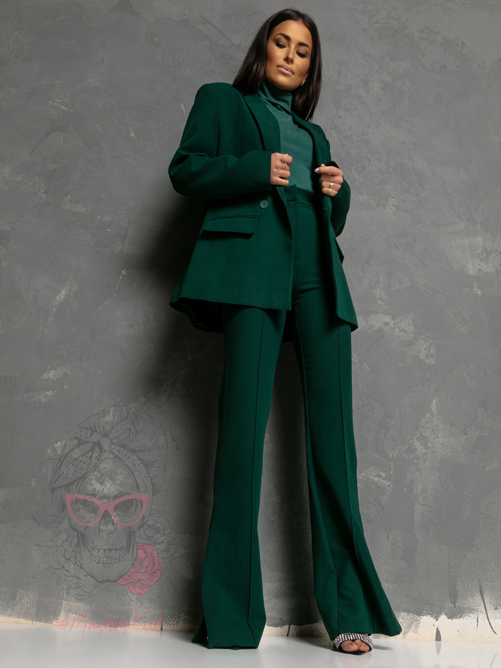 Golf bawełniany Classo butelkowy zielony