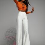 Bluzka z siatką LaCasa pomarańczowa