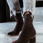 Botki skarpety Madam Slip brązowe