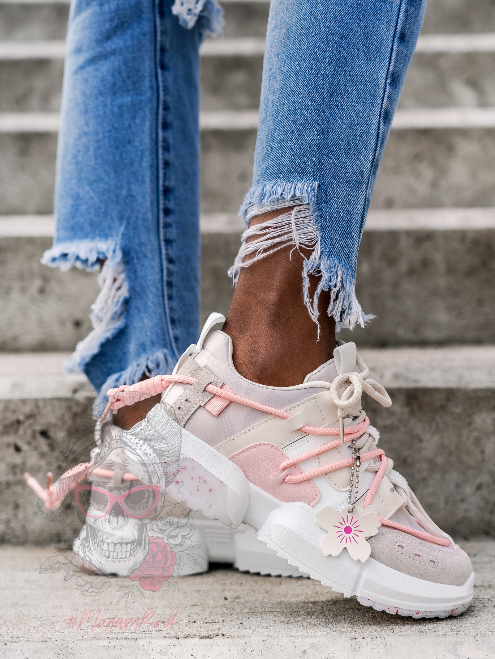 Buty sportowe Madam Gipsy pudrowe