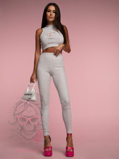 Komplet dopasowany Jenny Ola Voga szary melanż