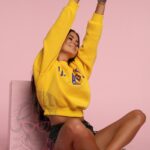 Bluza oversize z nadrukiem Ola Voga Philadel żółta