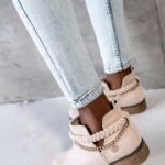 Botki krótkie Madam Oest beżowe