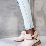 Botki krótkie Madam Oest beżowe