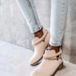 Botki krótkie Madam Oest beżowe