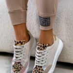 Trampki damskie Madam Aparts beżowe/ panterka