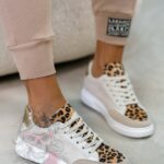 Trampki damskie Madam Aparts beżowe/ panterka