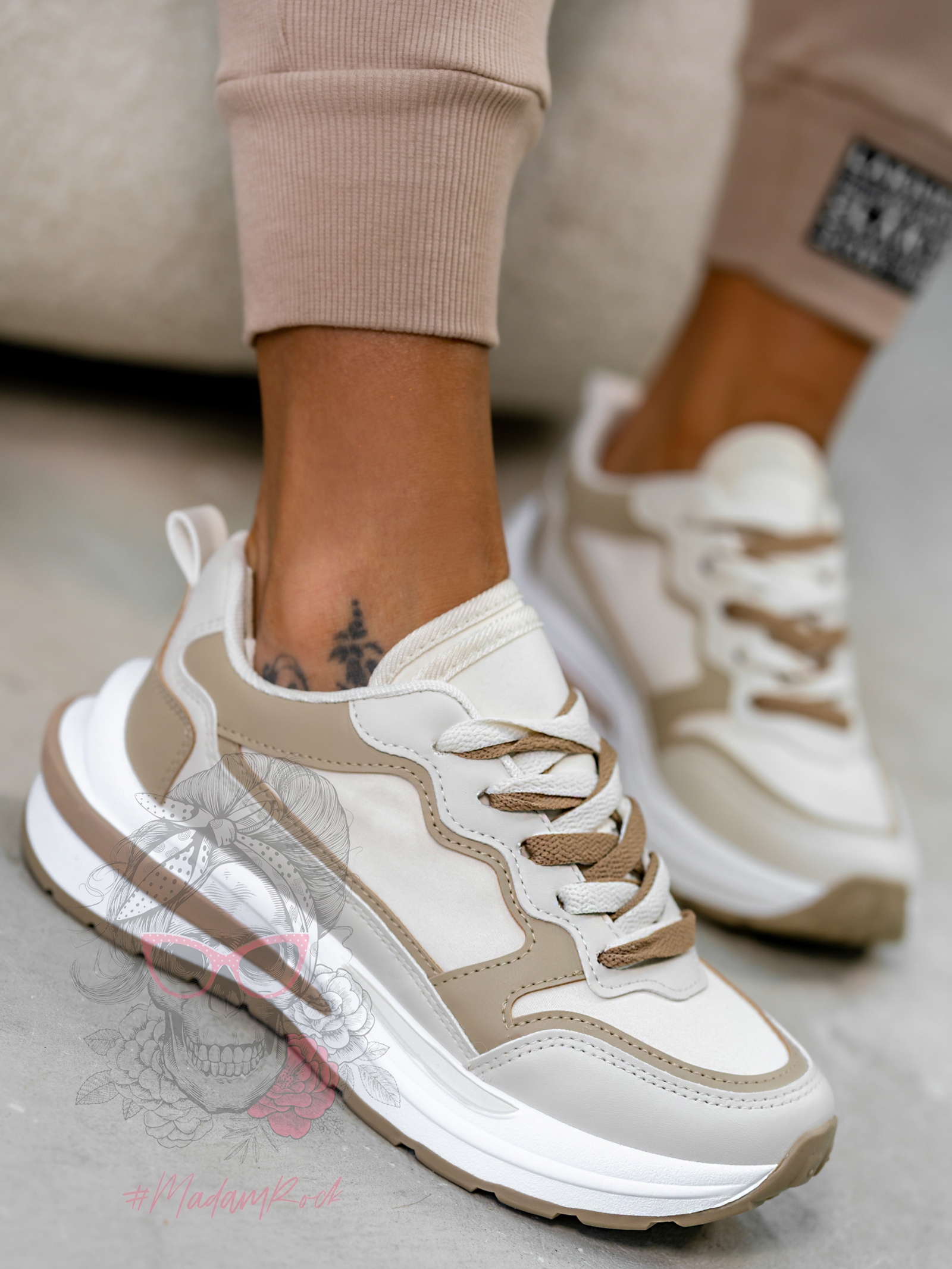 Buty sportowe Madam Vicet beżowe