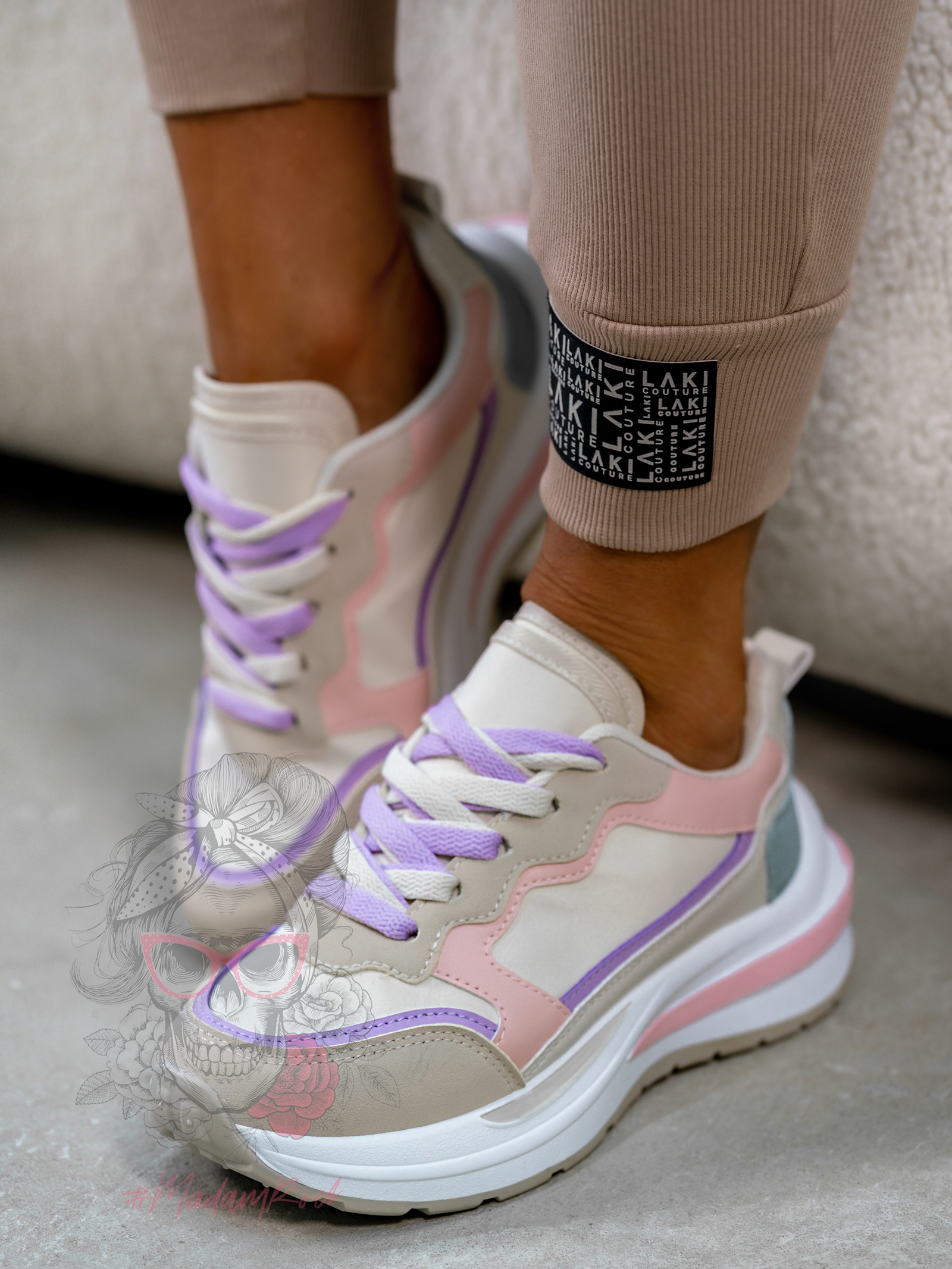 Buty sportowe Madam Vicet pudrowe