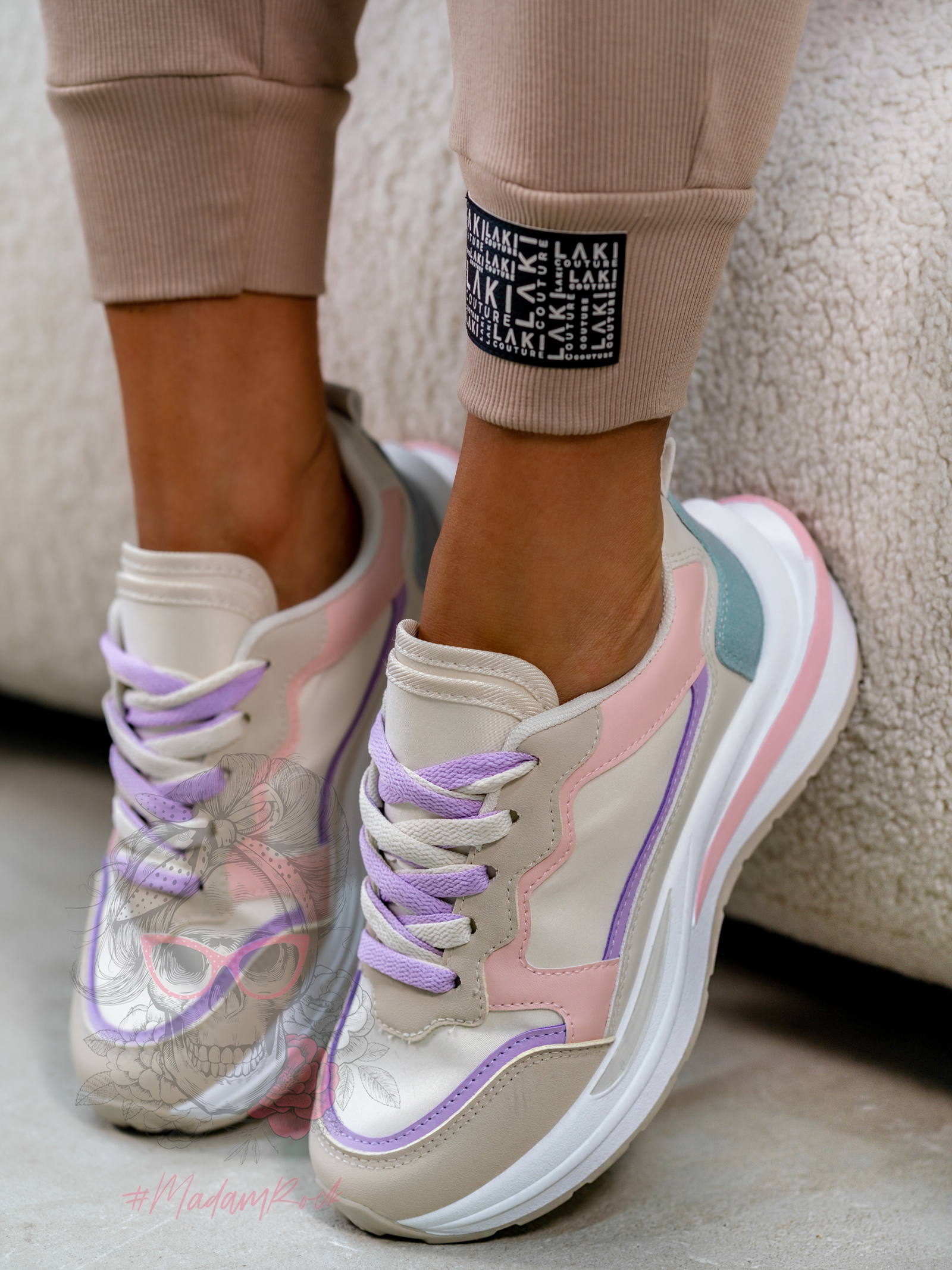 Buty sportowe Madam Vicet pudrowe