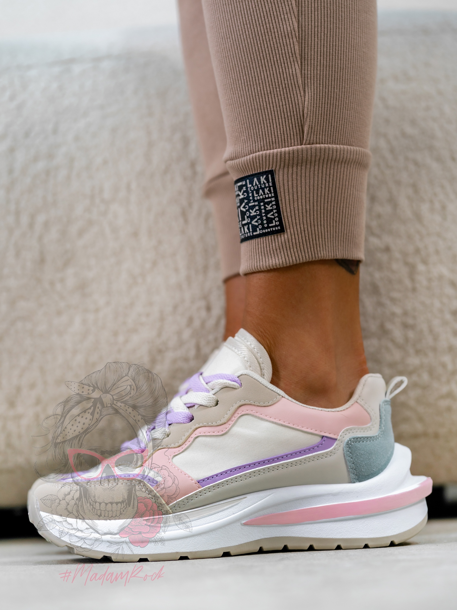 Buty sportowe Madam Vicet pudrowe