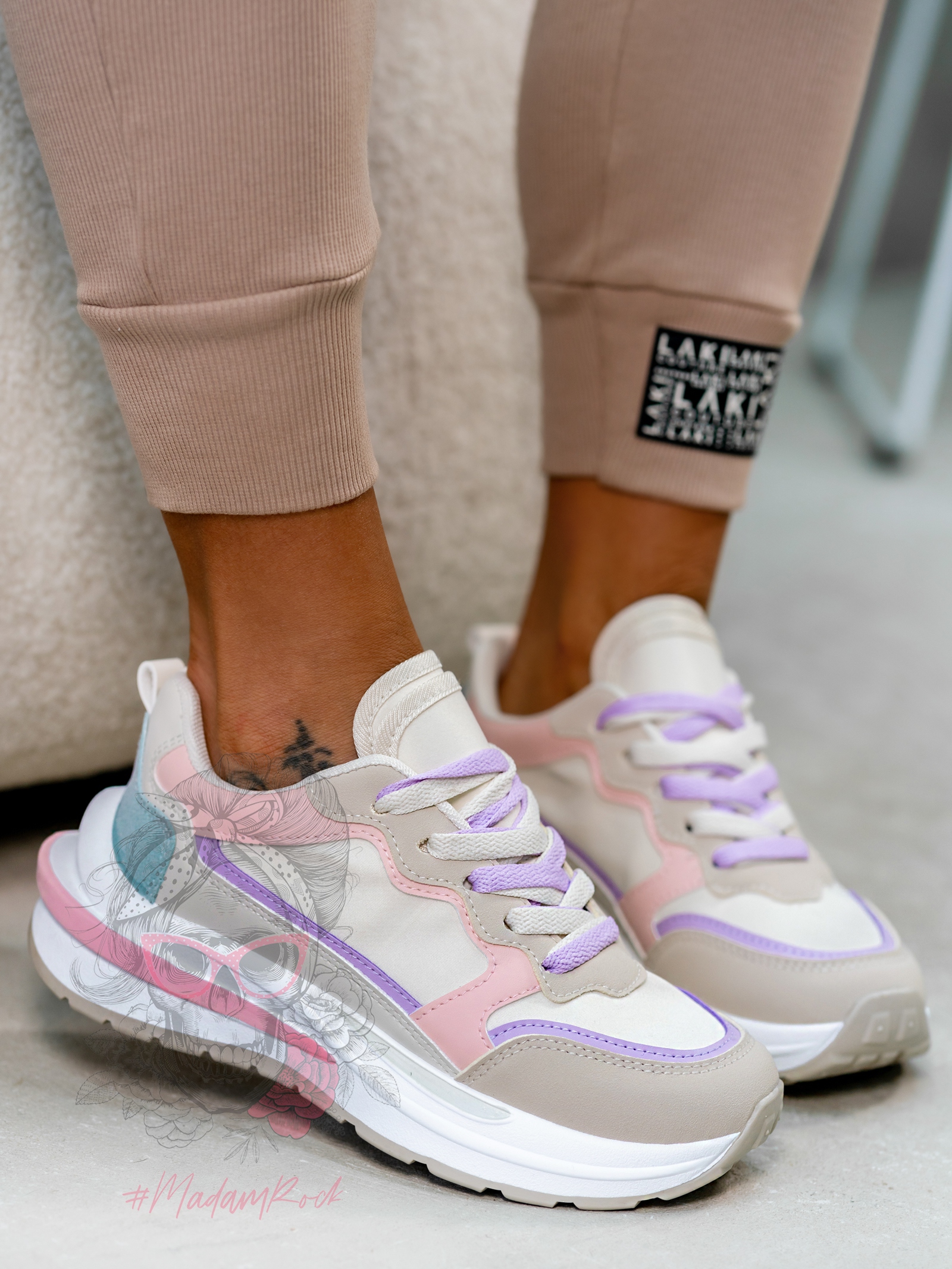 Buty sportowe Madam Vicet pudrowe