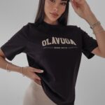 T-shirt bawełniany Terry Ola Voga czarny