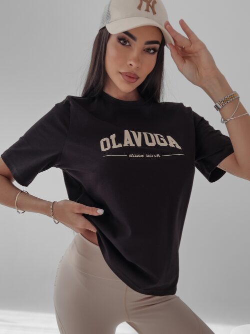 T-shirt bawełniany Terry Ola Voga czarny