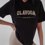 T-shirt bawełniany Terry Ola Voga czarny