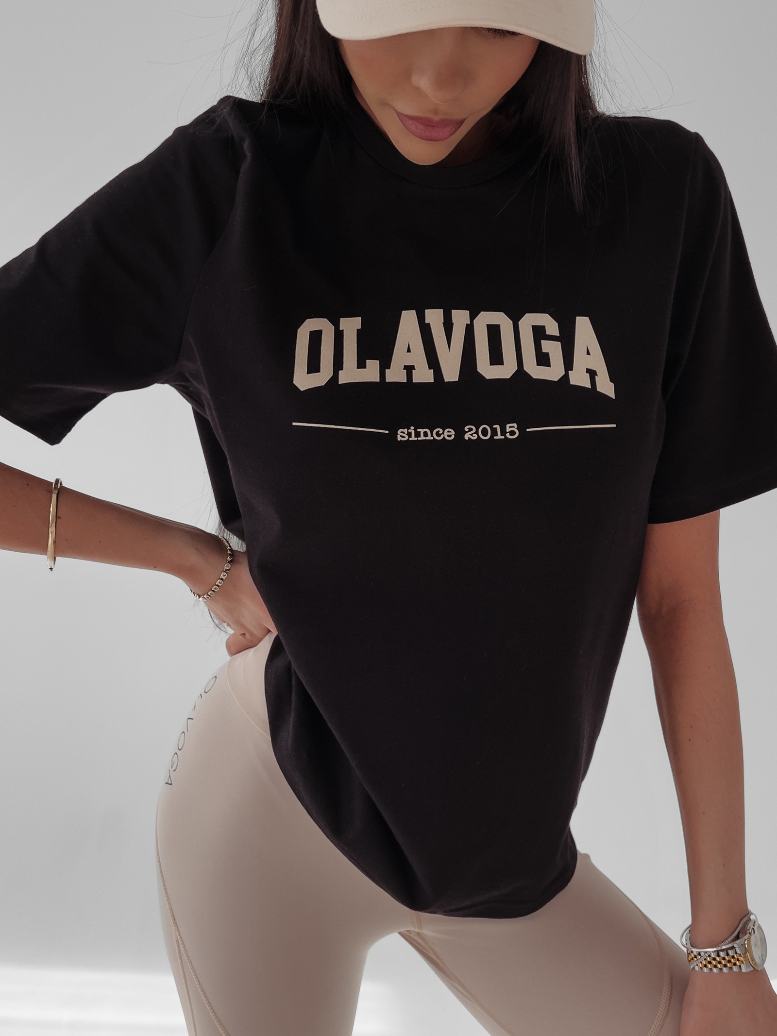 T-shirt bawełniany Terry Ola Voga czarny