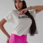 T-shirt bawełniany Terry Ola Voga ecru