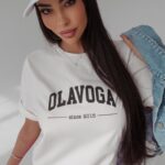 T-shirt bawełniany Terry Ola Voga ecru