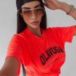 T-shirt bawełniany Terry Ola Voga koralowy