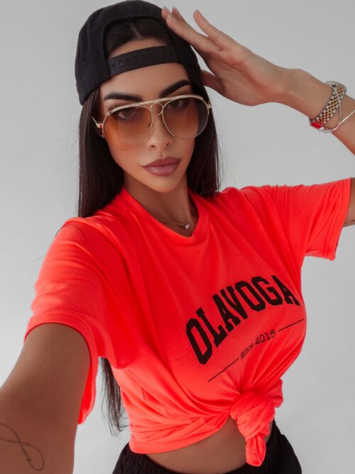 T-shirt bawełniany Terry Ola Voga koralowy