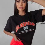 T-shirt oversize Negra Ola Voga czarny