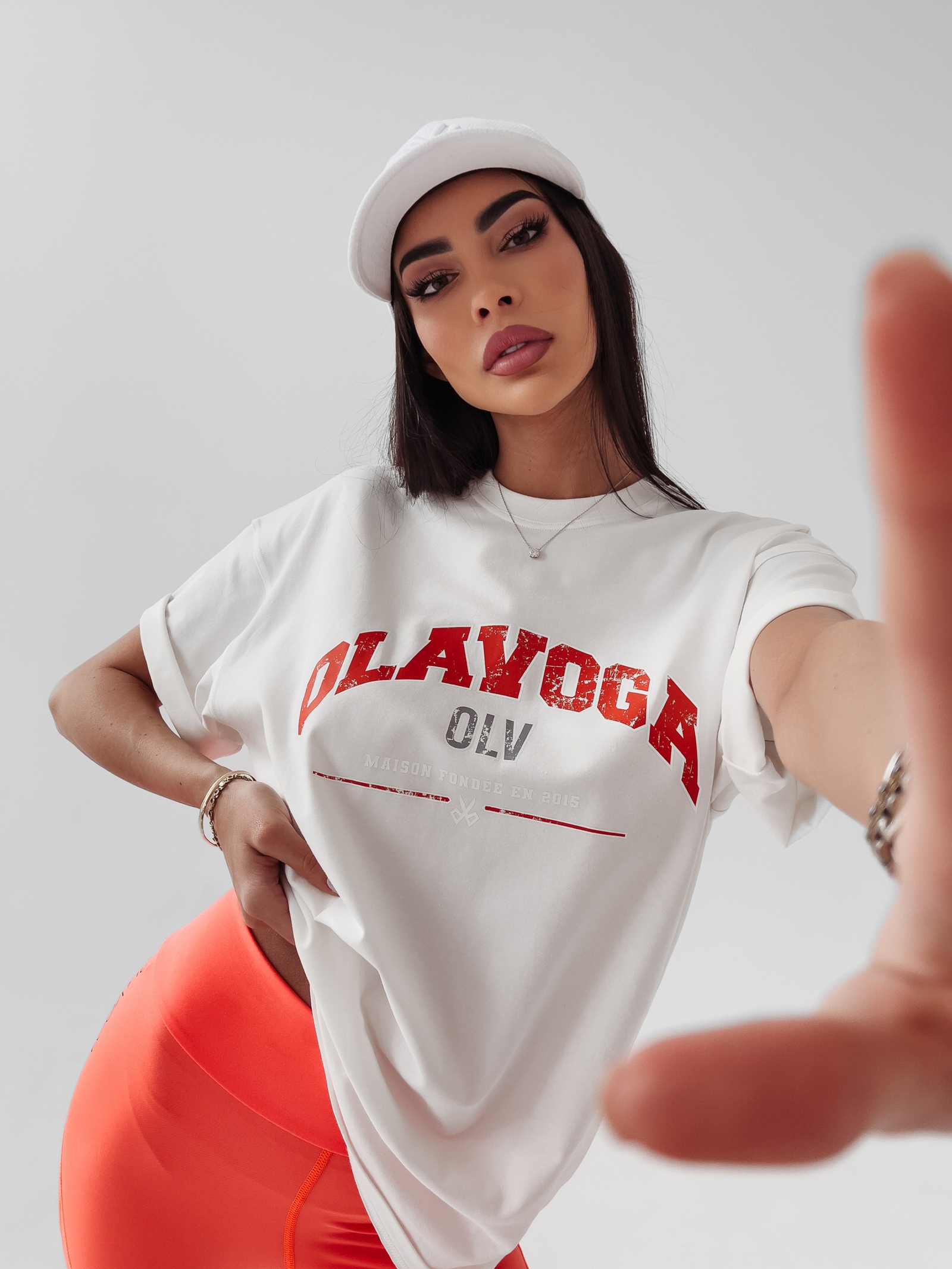 T-shirt oversize Negra Ola Voga ecru