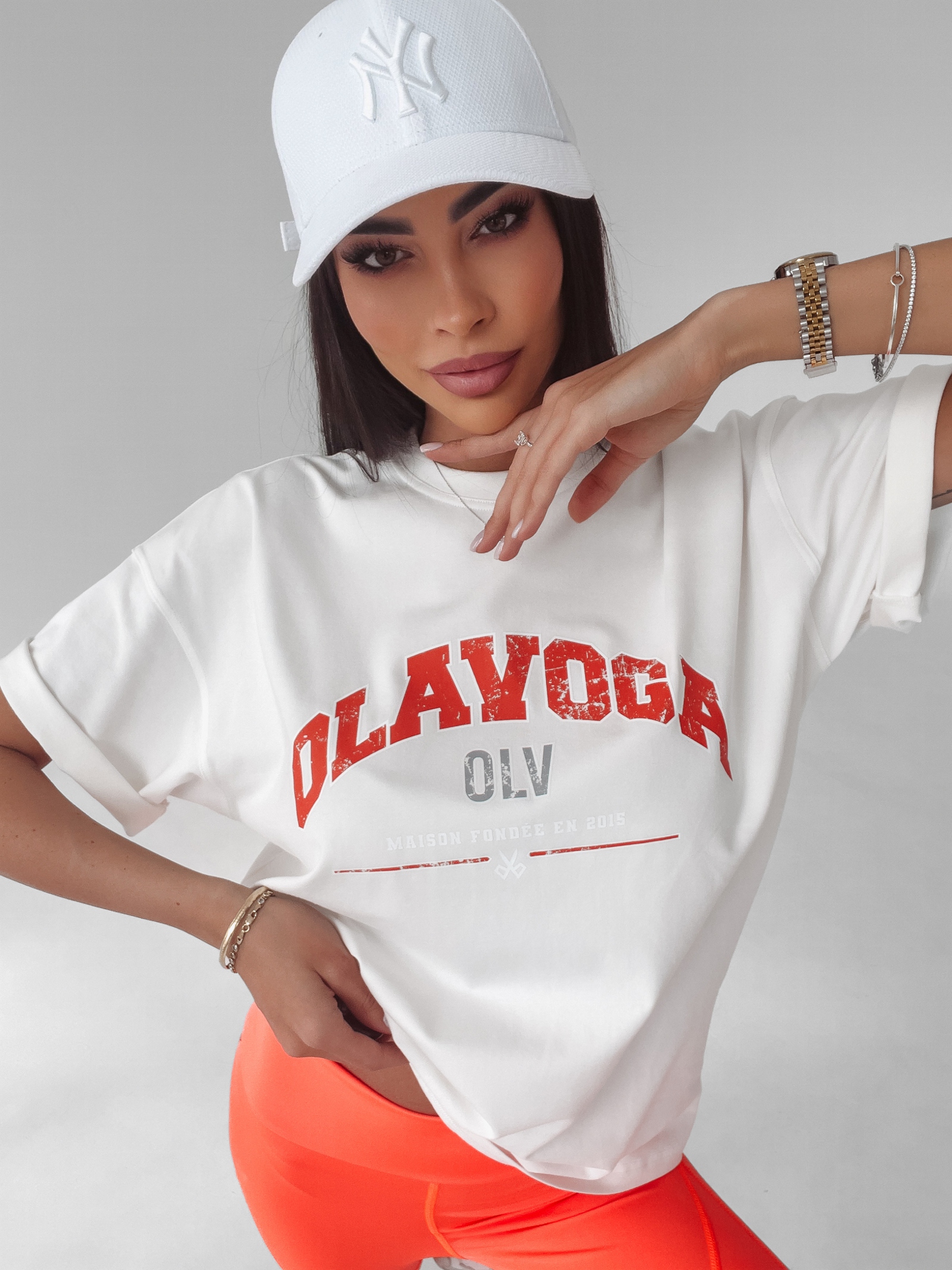 T-shirt oversize Negra Ola Voga ecru