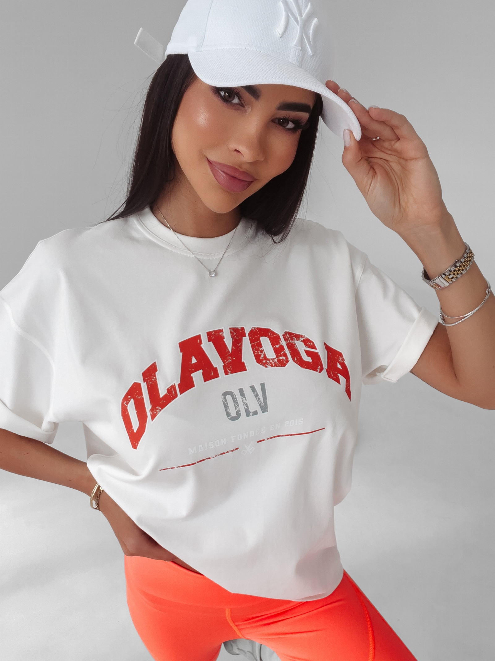 T-shirt oversize Negra Ola Voga ecru