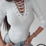 Body wiązane Cordelia Ola Voga ecru