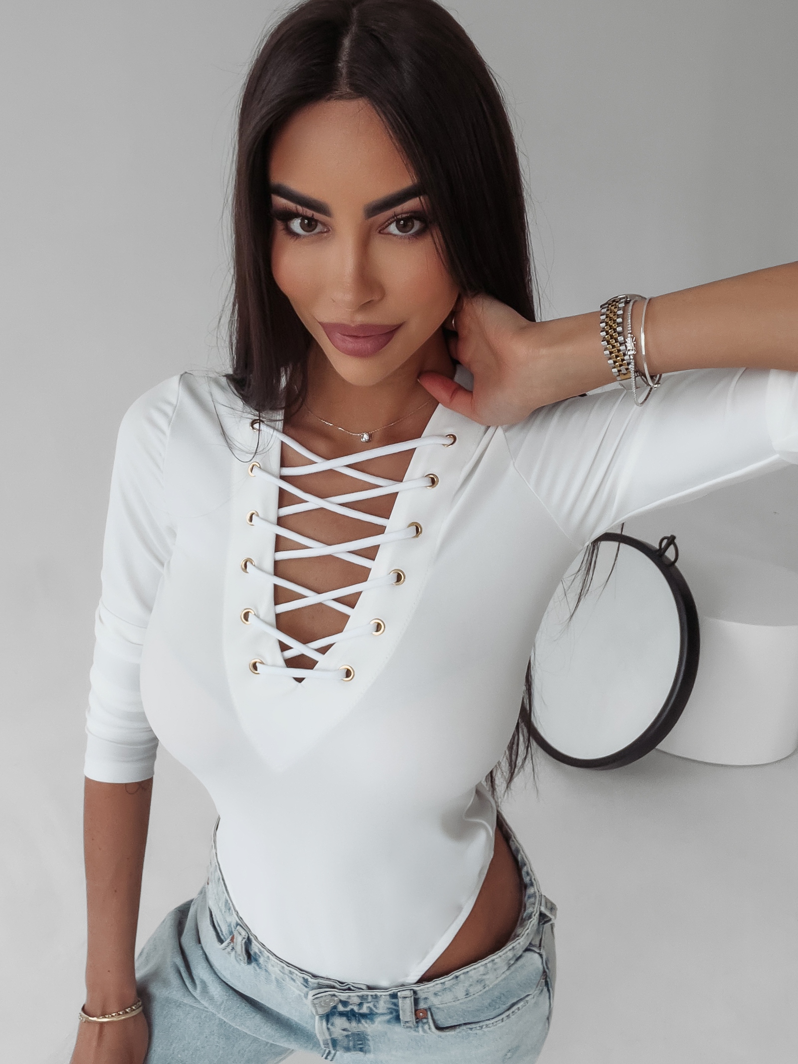 Body wiązane Cordelia Ola Voga ecru