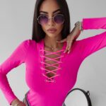 Body wiązane Cordelia Ola Voga neonowy róż