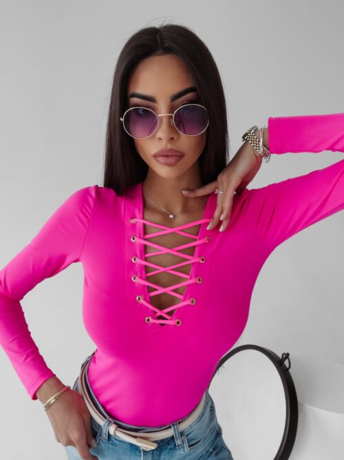 Body wiązane Cordelia Ola Voga neonowy róż