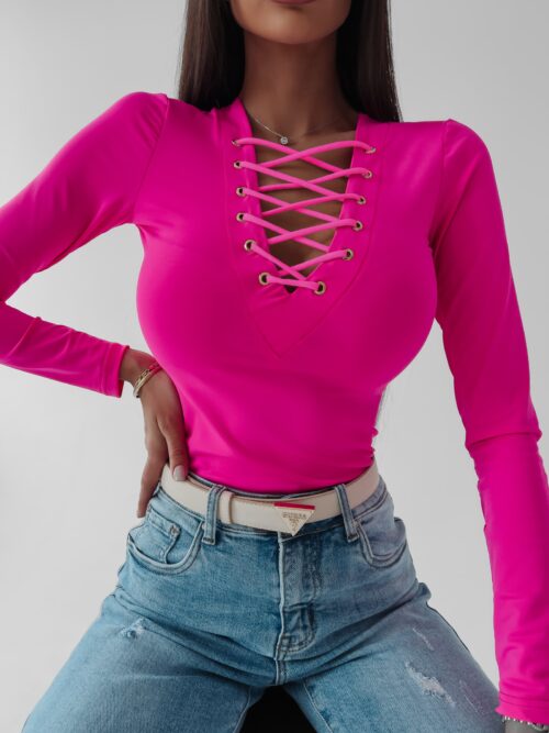 Body wiązane Cordelia Ola Voga neonowy róż