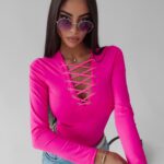 Body wiązane Cordelia Ola Voga neonowy róż