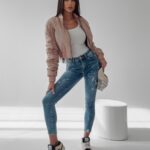 Kurtka krótka Emily Ola Voga beżowa