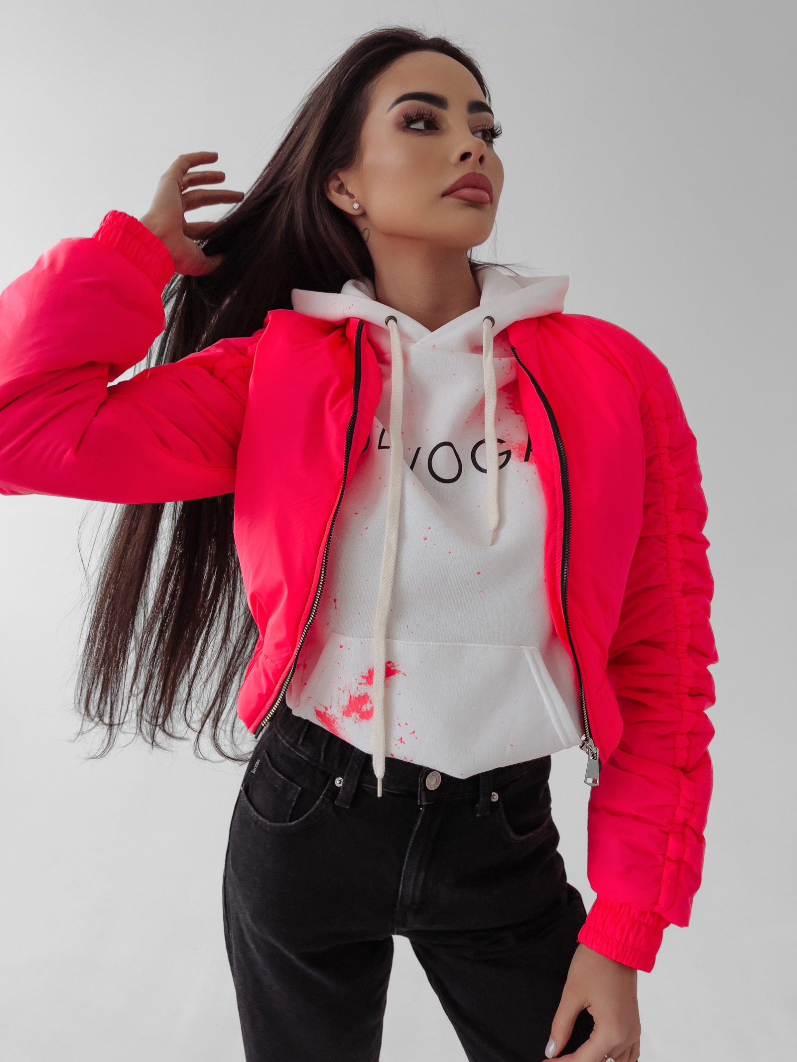 Kurtka krótka Emily Ola Voga różowa Kurtka krótka Emily Ola Voga różowa