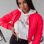 Kurtka krótka Emily Ola Voga różowa