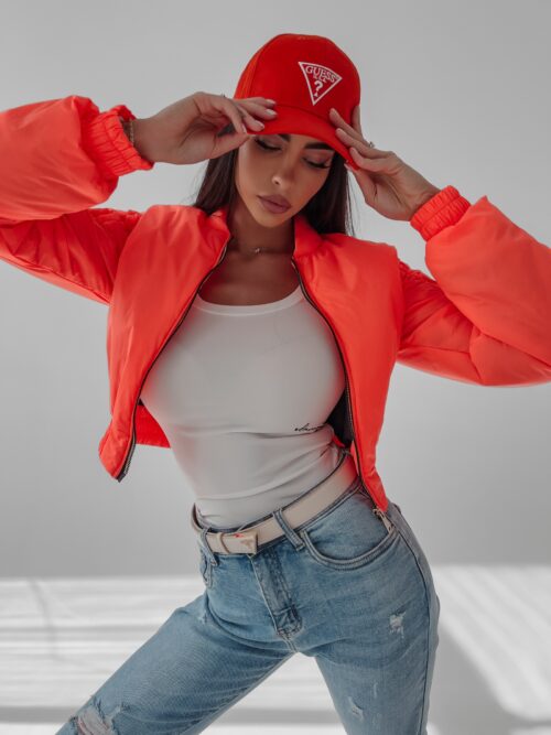 Kurtka krótka Emily Ola Voga pomarańczowa